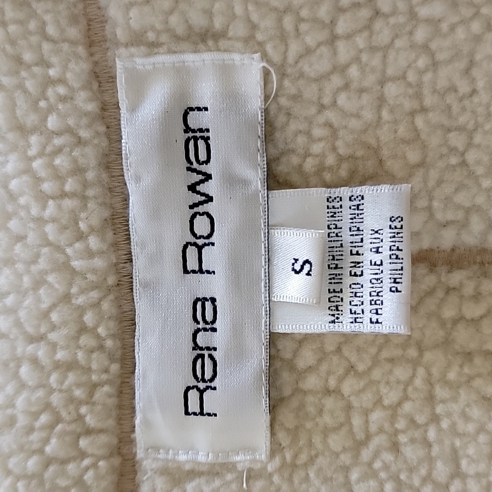 RENA ROWAN Faux Suede and Sherpa Jacket/Coat Tan Beige Size S - Picture 5 of 13